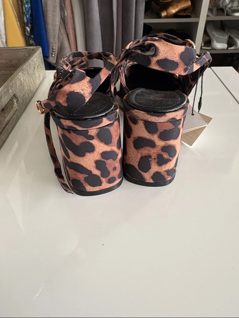 Zara Leopard-Print Mary Jane Heels in Brown and Black - Picture 3 of 6